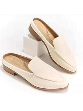 Aerosoles Mule Loafers Women’s 10 White Slip On Minimalist New No Box
